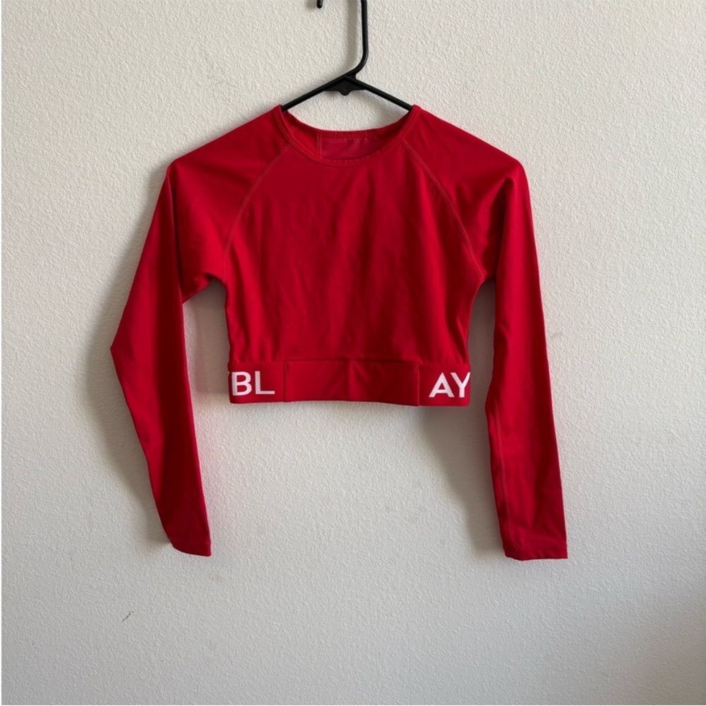 Aybl Red Long Sleeve Crop Top small